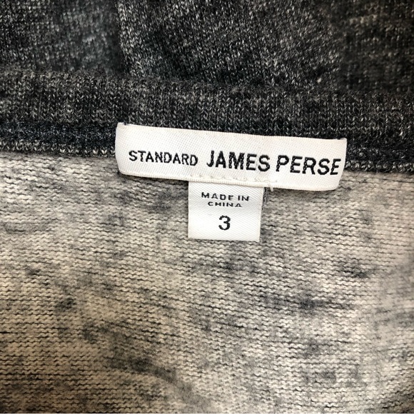 JAMES PERSE Heathered Black Cotton Wool Blend Sweatshirt - Picture 6 of 8